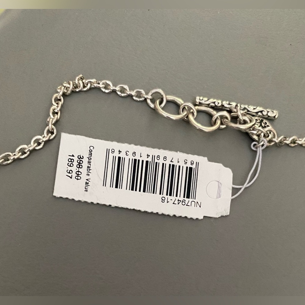 Lois Hill Sterling Silver Scroll Oval Link Star Station necklace - Picture 4 of 7